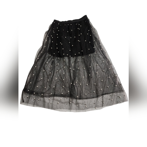 Forever 21 Pearl and Mesh Skirt, Size M - Picture 1 of 2